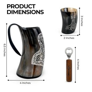 Tasse en corne rustique authentique, tasse écologique naturelle faite à la main, verres durables parfaits pour café, thé, whisky, utilisation de table à manger - Product Image 1