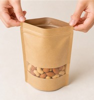 Sachet Doypack Personnalisé en Papier Kraft avec Fermeture Ziplock et Fenêtre pour Emballage Alimentaire (Noix, Bonbons, Fruits Secs)