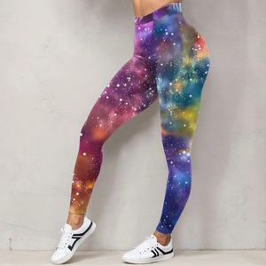 Pantalones estampados para mujer Leggings de talla grande Fantasy Galaxy Cosmic Home Cosmic Sky Butt Lifting Casual Workout Gym Leggings - Product Image 6