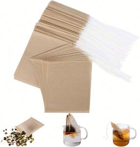 Sachets de thé jetables écologiques et recyclables avec cordon en coton et papier pour thé en vrac 5x6cm - Product Image 1