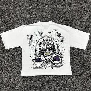 Impression personnalisée Impression graphique lourde en coton 240 Gsm T-shirt de sérigraphie à taille large pour hommes - Product Image 6