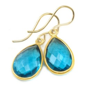 2024 superventas hermoso Natural nuevo Hydro azul Topacio gota para mujeres sólido 925 plata esterlina chapado en oro delicado regalo - Product Image 2