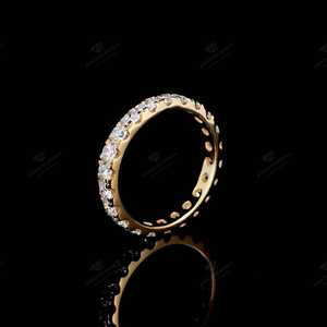 Đầy Đủ Eternity 14K Vàng Vàng Ban Nhạc Vòng Brilliant Cut Kim Cương Tự Nhiên Kỷ Niệm Ban Nhạc Nhẫn Bridle Cưới Món Quà Quyến Rũ Nhẫn Tốt - Product Image 4