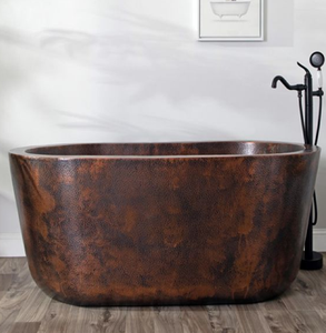 Bañera de remojo de cobre ovalada con un diseño suave, continuo y una base plana, un estilo independiente, disponible a precio al por mayor - Product Image 2