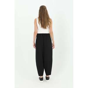 Puane Women's Comfortable Loose Fit Shalwar <b>Harem</b> Pants, Stylish Casual <b>Trousers</b> for Daily Wear, Black - 18166PNT - Product Image 3