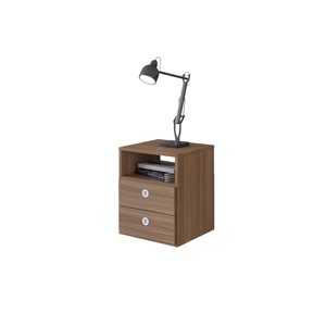 Mesa de Noche Moderna AR-CR410 MT con 2 Cajones, Mueble para Dormitorio, Fácil de Armar, Color Montana, Brasil - Product Image 2