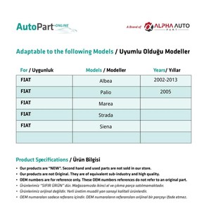 Feu de signalisation de garde-boue droit et gauche pour Fiat Albea, Palio, Marea - 2 pièces - FD113713-A - Product Image 2