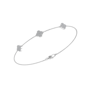 950 platine VVS Moissanite diamant trèfle Bracelet pour femmes 2025 tendance classique bijoux fins taux d'usine OEM inde cadeau - Product Image 1