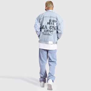 Wholesale Rate Slimming <b>Jeans</b> <b>Jacket</b> For <b>Men</b> Stand Collar Denim <b>Jacket</b> Street Style Hip Hop Winter Season <b>Men's</b> <b>Jeans</b> <b>Jacket</b> - Product Image 5