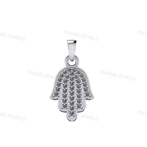 2025 solide 925 en argent Sterling Hamsa main Fatima pendentif personnalisé mode femmes bijoux de l'inde avec le bas prix d'usine - Product Image 1