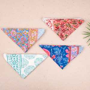 Ensemble de 4 bandanas en coton faits à la main, style bohème, doux, légers, écharpe d'été unisexe, foulard de plage indien - Product Image 4