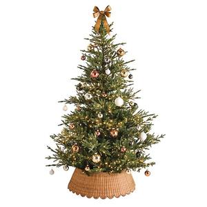 Collier de sapin de Noël en rotin en gros, jupe de sapin en osier tissée à la main, base de sapin de Noël naturelle, décoration de Noël - Product Image 2