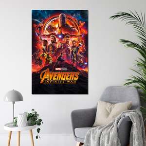 Avengers Infinity War One Sheet <b>Poster</b> Modern Design Style Black <b>Frame</b> for Wall Decor - Product Image 2