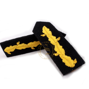 Insigne de collier fait à la main or français Bullion Wire Gorget Patch pour vêtements uniformes - Product Image 6