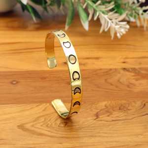 Bracelets de manchette Boho en laiton Phase de lune, bracelets gravés EvilEye & Floral, bijoux spirituels réglables en or pour femmes - Product Image 4