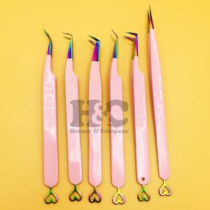 New Arrivals Professional Eyelash Extension Tweezers Set Hot Sale Heart Design Stainless Steel Durable Tweezers Custom Logo - Product Image 6