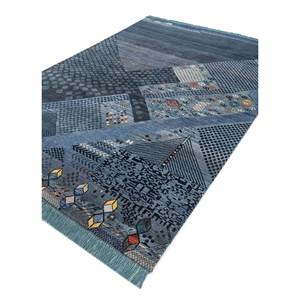 Tapis en laine et soie de bambou noué à la main Manchaha Les-2134 bleu pour usage domestique - Product Image 2