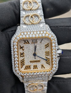 คุณภาพสูง VVS Moissanite นาฬิกาข้อมือเพชรสำหรับผู้ชายขายดีนาฬิกาควอทซ์สแตนเลส - Product Image 6
