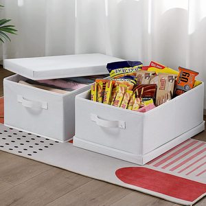 Boîtes de rangement pliables en tissu de lin, conteneurs organisateurs paniers Cube avec couvercle pour maison chambre placard bureau crèche OEM - Product Image 3