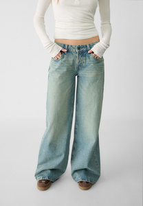 Jeans de Pierna Recta con Logotipo Personalizado para Mujer, Pantalones Vaqueros de Cintura Alta, Pierna Ancha, Holgados, Microelásticos, Estilo Boyfriend - Product Image 3