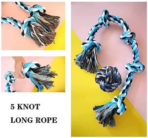 Usine prix de gros 5 noeuds coton chien corde jouets pour mâcheurs agressifs Pet remorqueur jouet Pet chien jouets à mâcher pour grands chiens moyens - Product Image 2