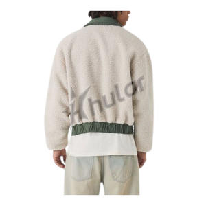 Streetwear OEM Logo Brodé Bomber Veste Col Fermeture Éclair Oversize Imperméable Vintage En Cuir Cargo Veste Manteaux Hommes - Product Image 4