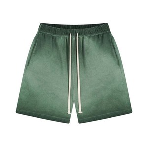 Pantalones Cortos Deportivos Casuales de Cintura Alta para Hombre, Personalizados 2025, Ecológicos, 100% Algodón, Felpa Francesa, Lavado Ácido, Diseño Sólido, 5 Pulgadas - Product Image 1