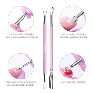 Empujador de Cutículas Profesional de Acero Inoxidable Grabado Personalizado, Ligero y Duradero, Instrumento de Manicura de Belleza OEM de Doble Uso - Product Image 2