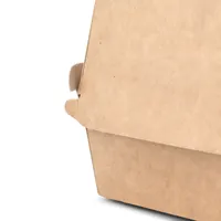 Scatole quadrate per hamburger in carta kraft-bianca da 11,5x10,5x8 cm, confezioni singole per hamburger e sandwich - 300 pezzi/cartone