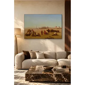 Impression sur toile de Fida Frere : Caravane au repos devant les ruines de Karnak - Product Image 3