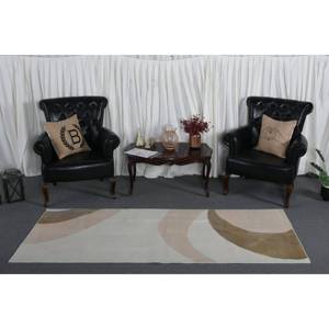 Tapis moderne en laine marron beige de 3.1x7.8 pieds, tissage plat, patchwork, tapis de salon de style turc pour adolescents, support en latex - Product Image 3