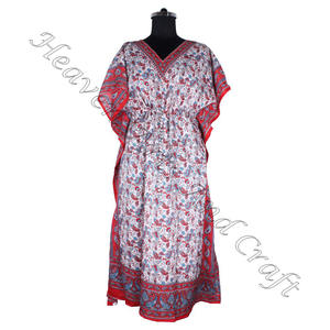 Vêtements décontractés imprimés floraux caftans longs en soie pour femmes caftan/Caftan longue taille vêtements en coton caftan imprimé robe pour femmes KFL002 - Product Image 4