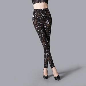 Mallas de gimnasio de longitud completa de cintura alta personalizadas para mujer, mallas de Yoga transpirables de algodón 100%, bolsillos laterales, estilo de punto informal - Product Image 5