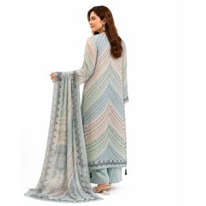 Salwar Kameez en coton grande taille, ensemble 3 pièces longueur longue, style fusion SL00252 - Product Image 3