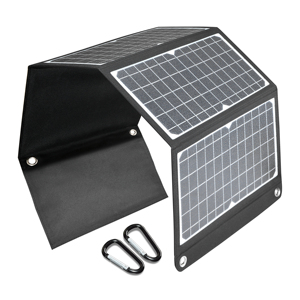 Cargador <span class=keywords><strong>Solar</strong></span> Plegable de 30W ETFE, Carga Rápida PD 18W Tipo-C QC 3.0, Cargador <span class=keywords><strong>Solar</strong></span> Portátil para Teléfono, para Camping, Senderismo, Respaldo - Product Image 1