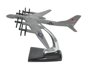 Modèle d'avion Tupolev Tu-95 en aluminium moulé sous pression, artisanat, modèle d'avion décoratif, hélice, objet, revêtement gris avec base - Product Image 5