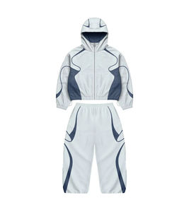 Chándal Cortavientos de Diseño Más Reciente, Pantalón y Chaqueta con Capucha, 100% Nailon, Ropa Deportiva Urbana - Product Image 4