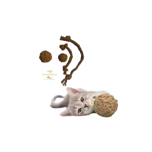 Vietchoice |   Jouet pour chien en boule de fibre de coco brute écologique avec fibre de coco et bois de café 2-5 cm Fibre grossière pour jouer et mâcher - Product Image 5