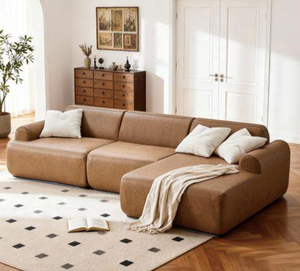 Sofá Seccional en Forma de L Más Vendido con Funda de Tela Rellena de Esponja para Sala de Estar de Apartamentos y Villas - Envío Directo Disponible - Product Image 2