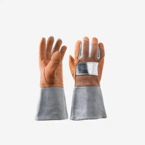 Guantes de cuero dividido de grano de vaca de alta resistencia con forro de algodón aluminizado Para guantes de seguridad de construcción de aramida - Product Image 5