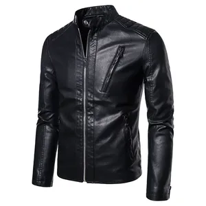 Chaqueta de Cuero para Hombre, Diseño Moderno 2024, Corte Ajustado, Invierno, con Cierre, Tallas Grandes, Transpirable e Impermeable - Product Image 2