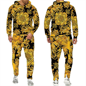 Survêtement de sport personnalisé de haute qualité, ensemble de jogging, tenue d'entraînement, 100% coton léger à capuche, imprimé animal - Product Image 1