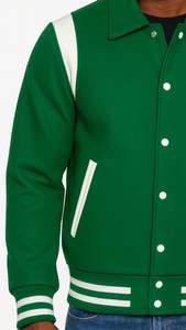 Chaquetas de Béisbol Personalizadas al por Mayor de Buena Calidad, Chaqueta Varsity de Lana para Invierno con Logotipo Frontal, Ecológica y Transpirable para Hombre - Product Image 4