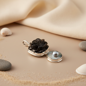 จี้สร้อยคอรูปทรงเรขาคณิต ประดับพลอยออนิกซ์สีดำ ประดับเพชร ซิรคอน และมอยส์ซาไนต์ ทอง 14K ชุบโรเดียม เงินสเตอร์ลิง - Product Image 3