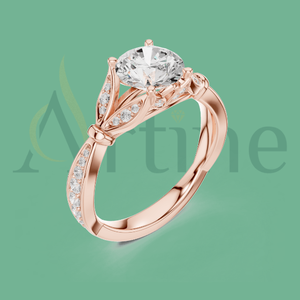 Bague en diamant pour femme en or 10K Option gravée personnalisée Cadeau romantique - Product Image 1