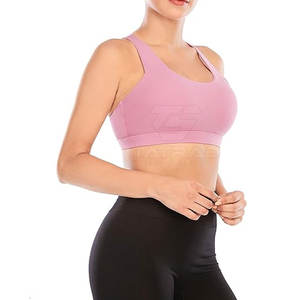 Soutien-gorge de sport respirant de haute qualité pour femmes avec logo frontal, maintien léger et coussinets amovibles - Vêtements de sport pour la remise en forme - Product Image 2