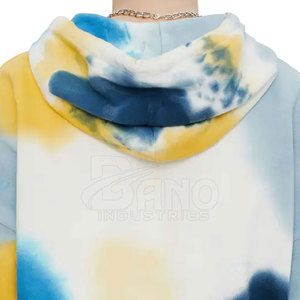 Sudadera con capucha de algodón y poliéster para mujer, estampado de tinte de corbata rápido, manga larga, talla XS, tela polar de otoño al por mayor - Product Image 4
