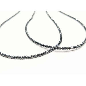 Perles Rondelles Facettées Diamant Noir 1,8-2,4 mm, Fils de 15 Pouces pour Colliers Perlés Tendance - Product Image 3