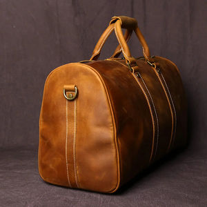 Handmade Custom Logo Genuine Leather Duffle <b>Bag</b> for <b>Men</b> Wholesale Carry <b>Overnight</b> Weekend Sports Gym Travel <b>Bag</b> - Product Image 3