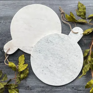 Planche à découper en marbre blanc naturel, planche à découper ronde en marbre blanc, planche à découper en marbre et onyx - Product Image 5